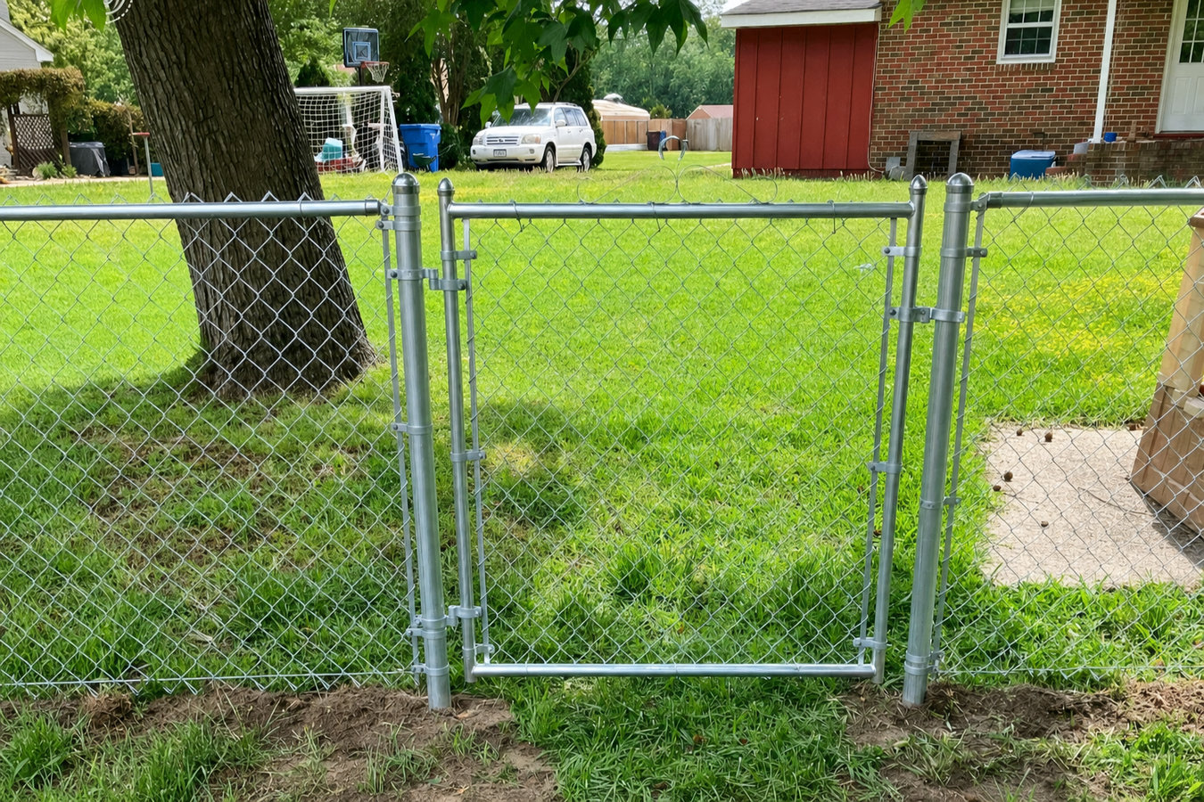 Chain link fence installation
