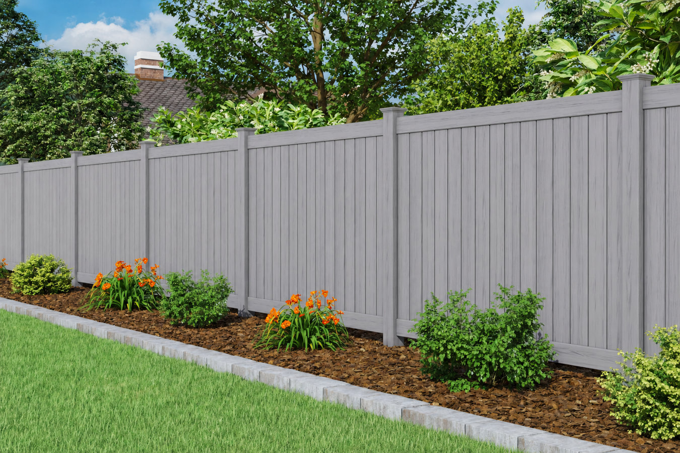 Vinyl fence installation