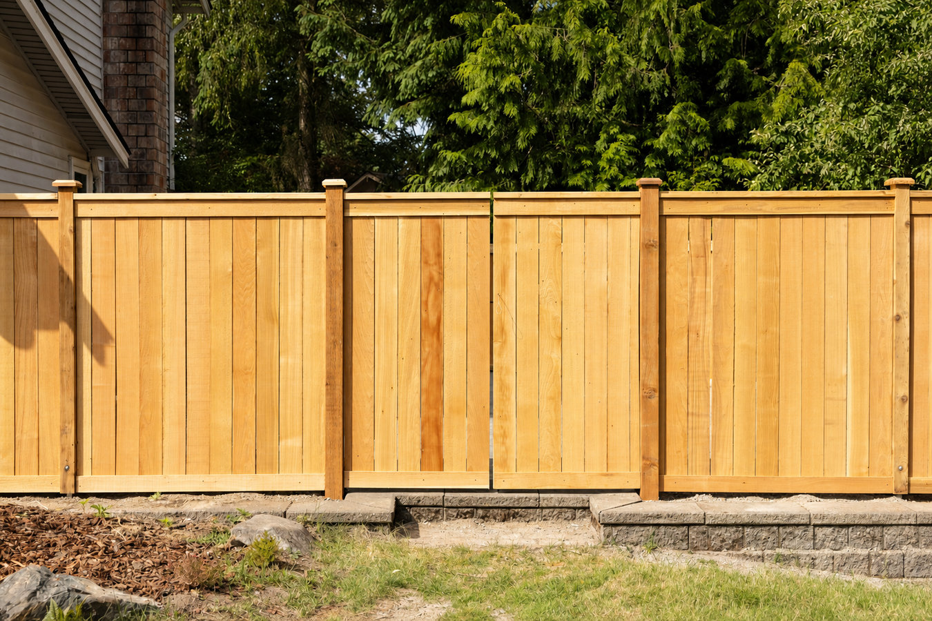 Wood fence installation